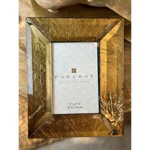 Pomeroy Versailles picture frame gold leaf small 2x3” small mini hang free stand